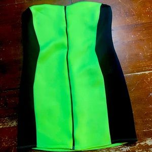Neon yellow tube dress